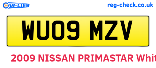 WU09MZV are the vehicle registration plates.