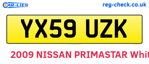 YX59UZK are the vehicle registration plates.