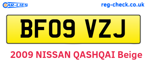 BF09VZJ are the vehicle registration plates.
