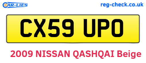 CX59UPO are the vehicle registration plates.