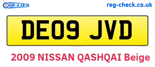DE09JVD are the vehicle registration plates.