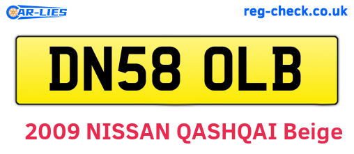 DN58OLB are the vehicle registration plates.