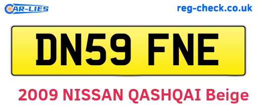 DN59FNE are the vehicle registration plates.