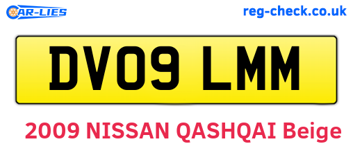 DV09LMM are the vehicle registration plates.