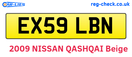 EX59LBN are the vehicle registration plates.