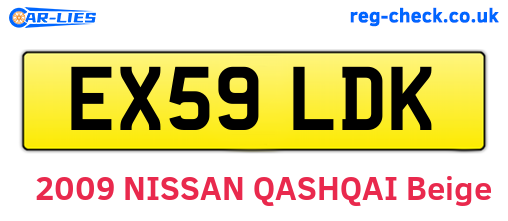 EX59LDK are the vehicle registration plates.