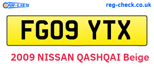 FG09YTX are the vehicle registration plates.