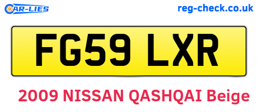 FG59LXR are the vehicle registration plates.