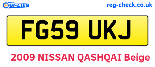 FG59UKJ are the vehicle registration plates.
