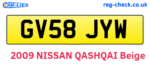 GV58JYW are the vehicle registration plates.
