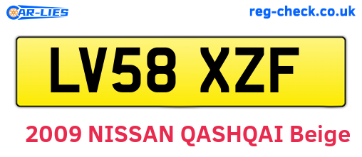LV58XZF are the vehicle registration plates.