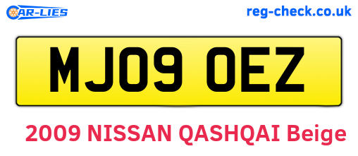 MJ09OEZ are the vehicle registration plates.