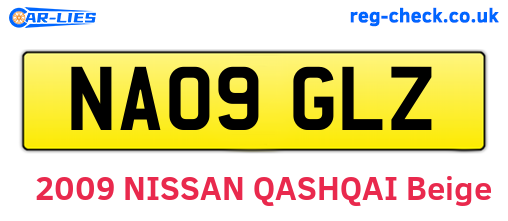 NA09GLZ are the vehicle registration plates.