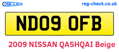 ND09OFB are the vehicle registration plates.