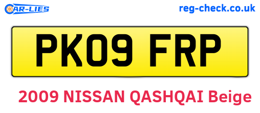 PK09FRP are the vehicle registration plates.
