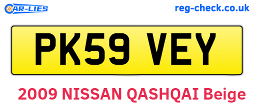 PK59VEY are the vehicle registration plates.
