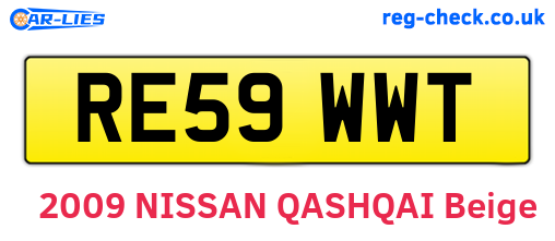 RE59WWT are the vehicle registration plates.