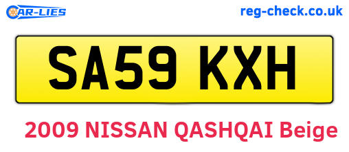 SA59KXH are the vehicle registration plates.