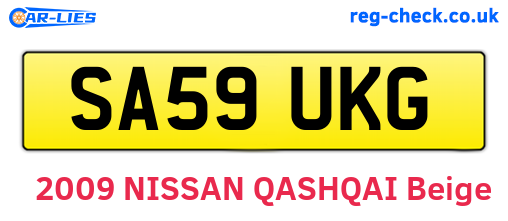 SA59UKG are the vehicle registration plates.