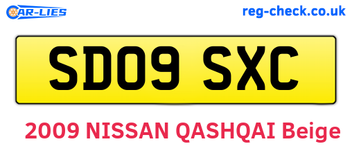 SD09SXC are the vehicle registration plates.