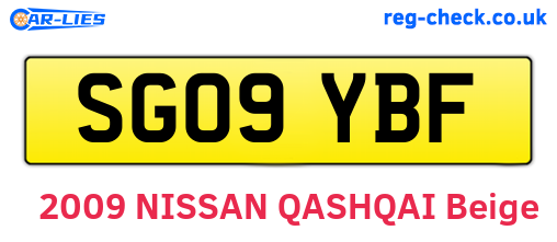 SG09YBF are the vehicle registration plates.
