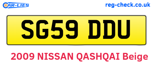 SG59DDU are the vehicle registration plates.