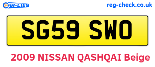 SG59SWO are the vehicle registration plates.