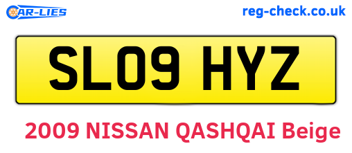 SL09HYZ are the vehicle registration plates.