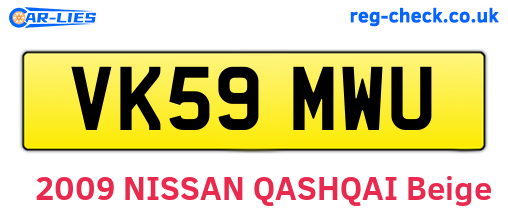 VK59MWU are the vehicle registration plates.