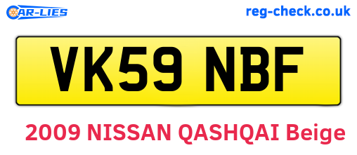 VK59NBF are the vehicle registration plates.