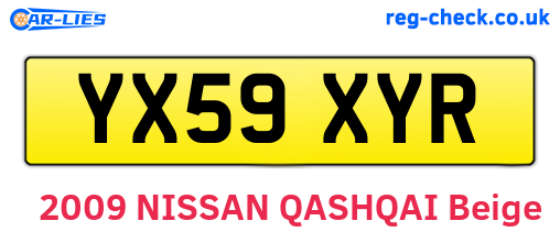 YX59XYR are the vehicle registration plates.