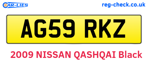 AG59RKZ are the vehicle registration plates.
