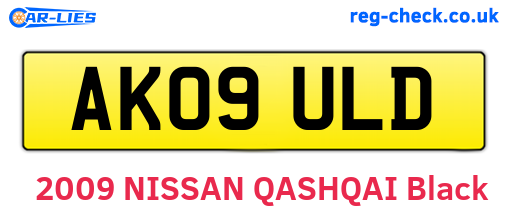 AK09ULD are the vehicle registration plates.