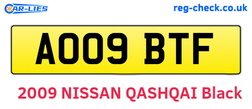 AO09BTF are the vehicle registration plates.