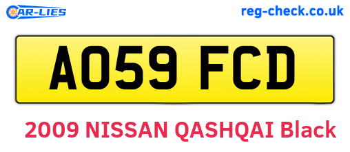 AO59FCD are the vehicle registration plates.