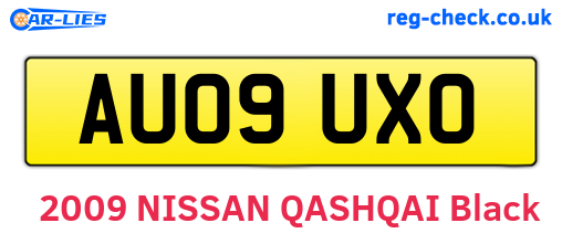 AU09UXO are the vehicle registration plates.