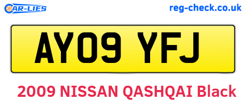 AY09YFJ are the vehicle registration plates.