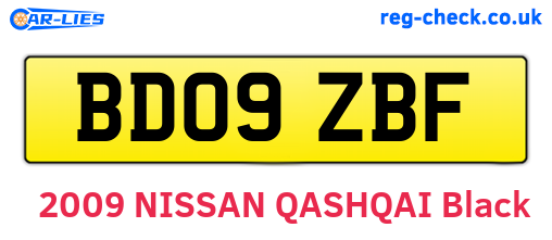 BD09ZBF are the vehicle registration plates.