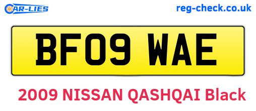 BF09WAE are the vehicle registration plates.