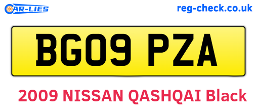 BG09PZA are the vehicle registration plates.