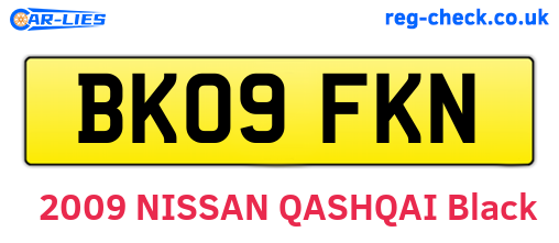 BK09FKN are the vehicle registration plates.