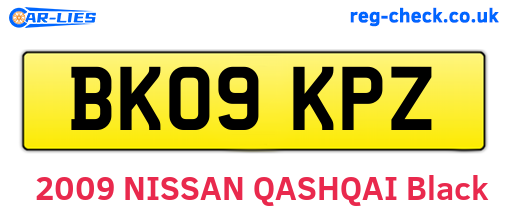 BK09KPZ are the vehicle registration plates.