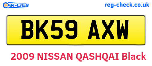 BK59AXW are the vehicle registration plates.