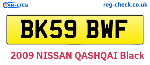 BK59BWF are the vehicle registration plates.
