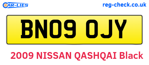 BN09OJY are the vehicle registration plates.
