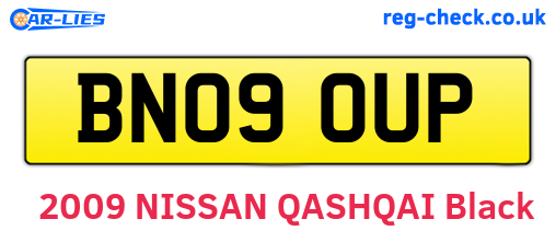 BN09OUP are the vehicle registration plates.