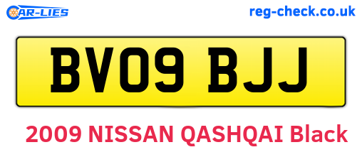 BV09BJJ are the vehicle registration plates.