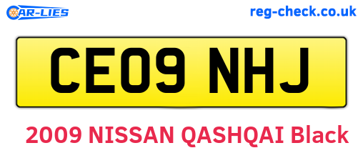CE09NHJ are the vehicle registration plates.