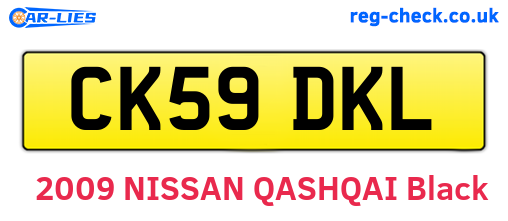 CK59DKL are the vehicle registration plates.