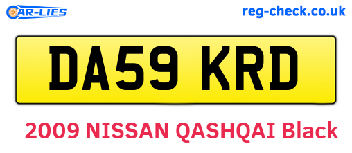 DA59KRD are the vehicle registration plates.